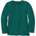 Disana Pull en tricot 100 % laine mérinos bio GOTS IVN Best | Design intemporel | Petit enfant, unisexe, fabriqué en Allemagne, pacific, 122/128 cm
