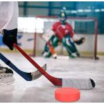 Palets de hockey sur glace rouges en cuir synthétique 
