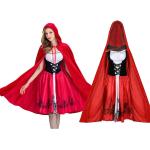Costume de petit chaperon rouge pour femmes, robe de fête de noël et d'halloween pour adultes, avec Cape, uniforme de reine