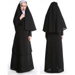 Déguisements de moine de soirée noirs à capuche Taille XL pour femme 