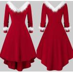 Robes de cocktail pour fêtes de Noël rouges en fibre synthétique Taille XXL look fashion pour femme 