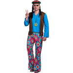 Déguisements des années 70 multicolores à fleurs Taille XL look hippie pour homme 