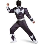 DISGUISE Costume officiel Muscle Black Power Rangers pour adulte, costume de super-héros pour adultes, taille XL