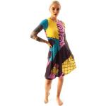 Robes multicolores patchwork en polyester à manches courtes Disney à manches courtes à col rond Taille L classiques pour femme 