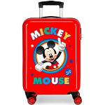 Valises rouges à 4 roues Mickey Mouse Club à roulettes pivotantes pour garçon 