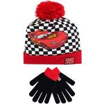 Disney Ensemble d'hiver bonnet et gants pour enfants Cars Rouge Taille Unique