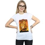 T-shirts blancs à motif lions à manches courtes Le Roi Lion Mufasa à manches courtes look fashion pour femme 