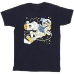Disney Homme Goofy Reading in Space T-Shirt Bleu Marin X-Large