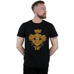 T-shirts noirs en lycra à motif lions à manches courtes Le Roi Lion à manches courtes à col rond Taille L look fashion pour homme 