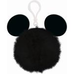 Porte-clés noirs en plastique à pompons Disney look fashion 