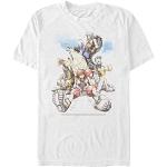 Disney Kingdom Hearts-Group in The Clouds Organic Short Sleeve T-Shirt, White, XL Unisex