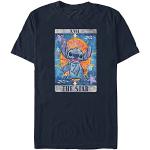 Disney Lilo Stitch Tarot Organic Short Sleeve T-Shirt, Navy Blue, XXL Unisex