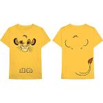 T-shirts jaunes en coton à motif lions à manches courtes Le Roi Lion Simba à manches courtes Taille M look Rock pour homme 