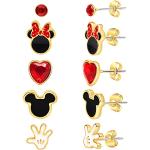 Boucles d'oreilles rouges fantaisies Mickey Mouse Club Minnie Mouse en lot de 5 look fashion pour femme 