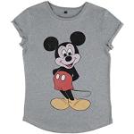T-shirts gris à manches courtes Mickey Mouse Club bio à manches courtes Taille L look fashion pour femme 