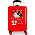 Valises cabine rouges Mickey Mouse Club à roulettes pivotantes look fashion 34L pour enfant 