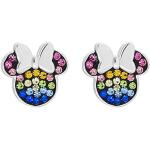 Boucles d'oreilles argentées en cristal en argent Mickey Mouse Club Minnie Mouse look fashion pour fille en promo 