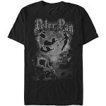 Disney Peter Pan-Dark Cover Organic Short Sleeve T-Shirt, Black, L Unisex