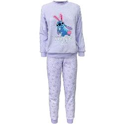 Disney Pyjama d'hiver long pour femme Stitch T-shirt et pantalon en polaire 6210, aubergine, XS