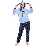 Pyjamas en polaires bleus en polyester à motif lions Disney Taille L look fashion pour femme 