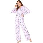 Disney Pyjama Femme Stitch, Ensemble de Pyjama Long Boutonné Devant, Vêtements de Nuit Femme Fille Ado Tailles S-XL (Rose, XL)
