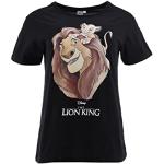 T-shirts noirs en coton à motif lions à manches courtes Disney à manches courtes Taille L look fashion 