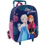 Valises trolley & valises roulettes bleues La Reine des Neiges Elsa à roulettes look fashion pour enfant 