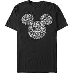 T-shirts noirs à manches courtes Mickey Mouse Club à manches courtes Taille XXL classiques 