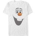 Disney Frozen-Olaf Face Organic Short Sleeve T-Shirt, White, S Unisex