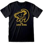 T-shirts noirs à motif lions à manches courtes Le Roi Lion Simba à manches courtes Taille M look fashion pour homme 