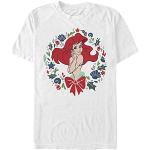 Disney The Little Mermaid-Festive Ariel Organic Short Sleeve T-Shirt, White, XL Unisex