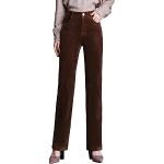 Pantalons carotte d'automne Dissa kaki à carreaux en velours Taille L plus size look fashion pour femme 