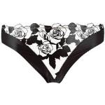 Slips Dita Von Teese noirs à fleurs en coton Taille XS romantiques pour femme 