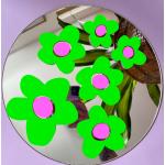 Autocollants verts en vinyle à motif fleurs 