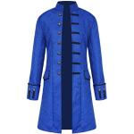 Vestes de costume bleues en polyester à manches longues à col montant Taille XXL steampunk pour homme 