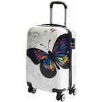 Valises multicolores en polycarbonate à motif papillons en polycarbonate avec poignée télescopique look fashion 