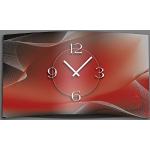 Dixtime 3D-0145 Horloge murale design silencieuse, sans bruit de tic-tac Style abstrait et moderne Gris/rouge