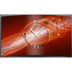 dixtime 3DS-0113 Horloge murale design abstraite moderne silencieuse sans tic-tac Rouge/orange