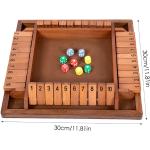 Diyozzy - Fermeture de la boîte jeux de bureau jeux de dés en bois pour 2 - 4 joueurs Grande taille en pin