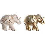 Statuettes dorées à motif éléphants coloniales 