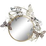 Miroirs muraux multicolores en métal à motif papillons 