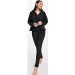 Leggings de créateur DKNY noirs en polaire à capuche Taille XS classiques pour femme 