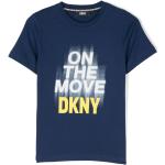 T-shirts à imprimés de créateur DKNY bleus enfant bio éco-responsable en promo 