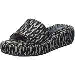 Sandales compensées de créateur DKNY noires en caoutchouc Pointure 40 look fashion pour femme 