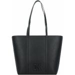 Sacs shopping de créateur DKNY noirs en cuir en promo 