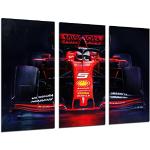 DKORARTE Tableau moderne photographique voiture Formule 1, Ferrari SF90 2019, Sebastian Vettel, Charles Leclerc, 97 x 62 cm, réf. 27298