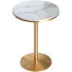 Tables en marbre dorées à rayures en métal modernes 