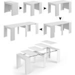 Table à manger moderne DMORA - Console extensible jusqu'à 10 places - Dimensions 90 x 51 x 77 cm - Blanche