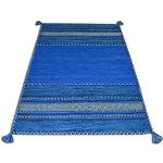 Tapis kilim bleu en coton 160x230 moderne 