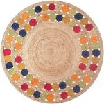 Tapis ronds multicolores en sisal 120x120 diamètre 120 cm 